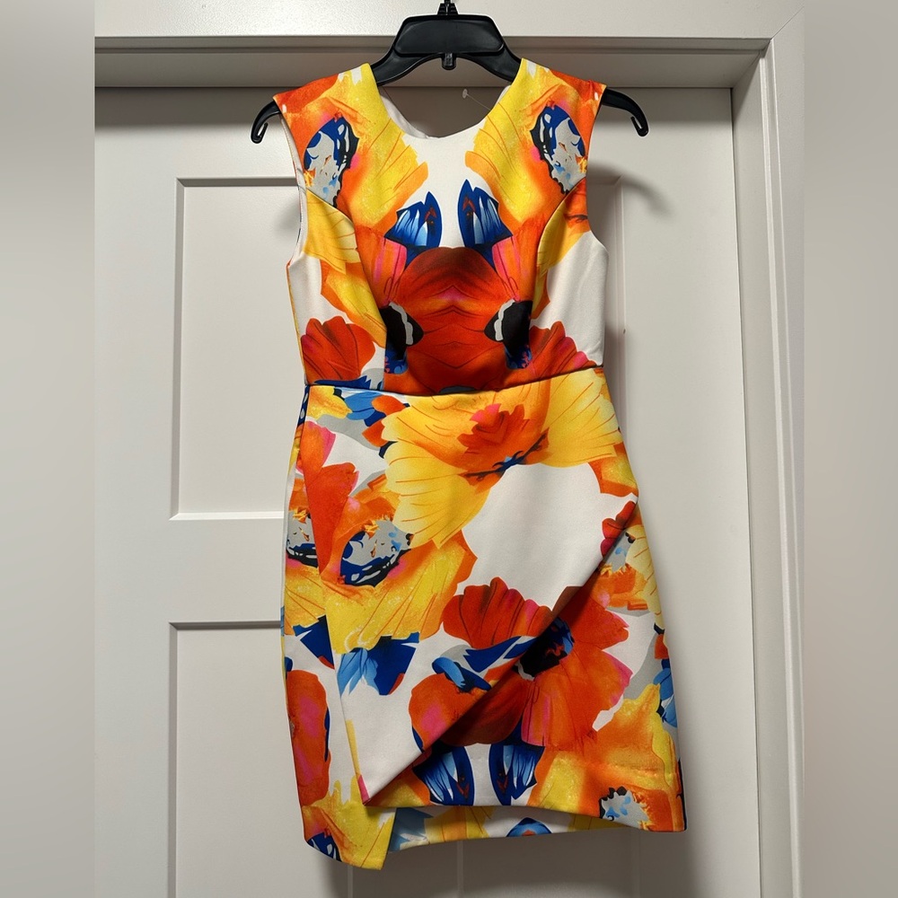 Vibrant Asymmetrical Floral Dress